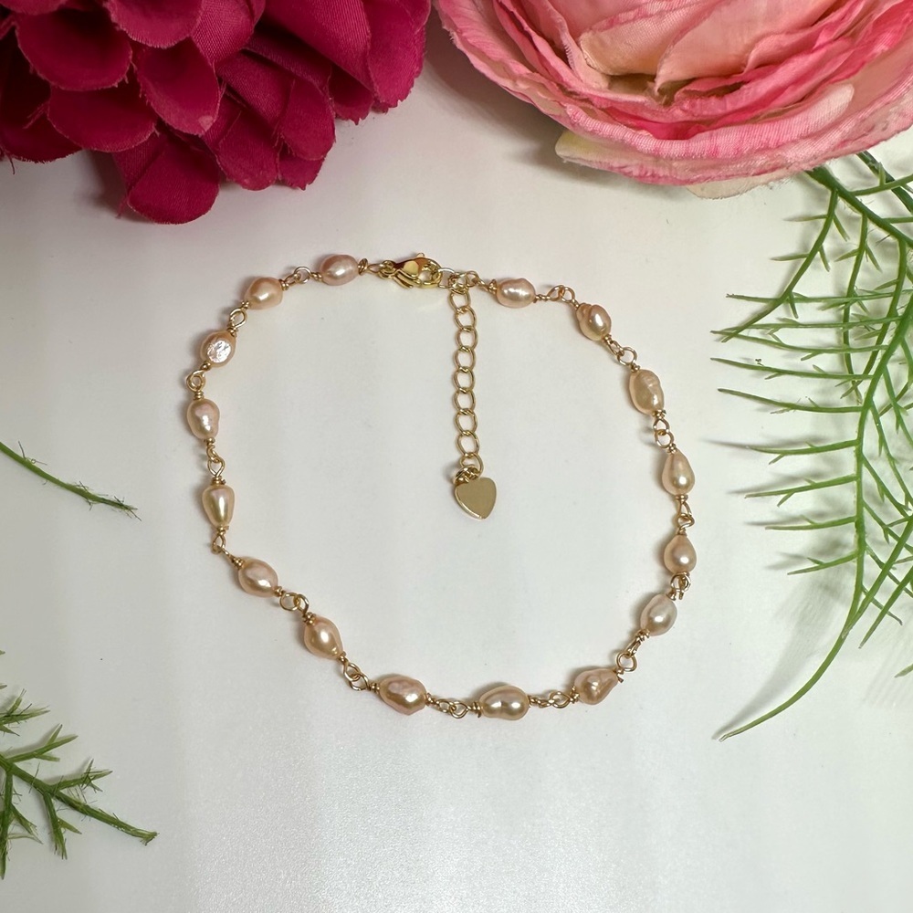 NEW⚜️Pink Freshwater Pearl Hand Wired Bracelet - Picture 4 of 6